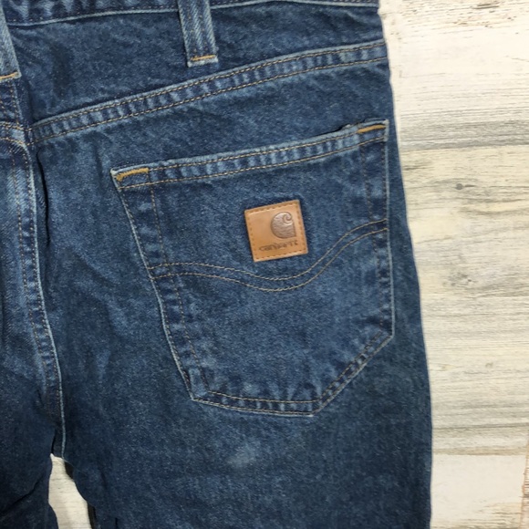 Mens Carhartt blue jeans traditional fit size 32x34 cowboy/work jeans comfy - Picture 3 of 7